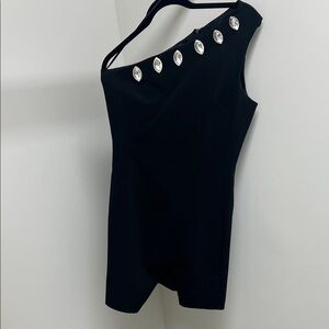 David Koma One Shoulder Jewelled Mini Dress